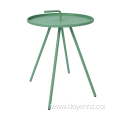 42cm Metal Round Side Table with L-Shaped Handle